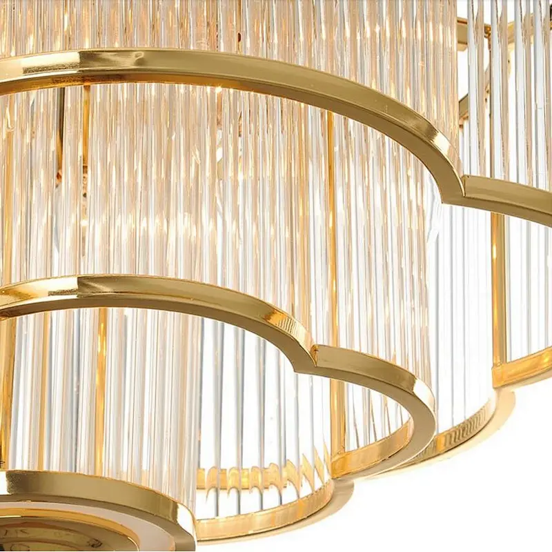 Modern hotel luxury lighting cristal ceiling chandeliers pendant light gold glass crystal chandelier