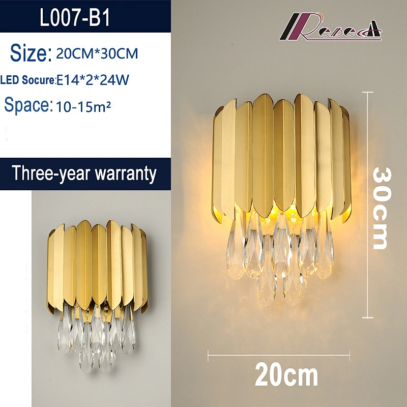 Postmodern Luxury Wall Lamp Living Room Tv Wall Bedside Lamps Crystal Wall Lights