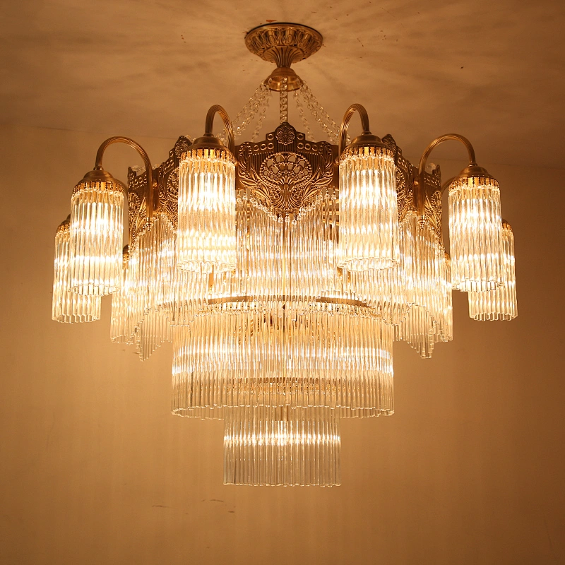 Modern decorative brass glass luxury lighting crystal chandelier with CE,ROHS certificate