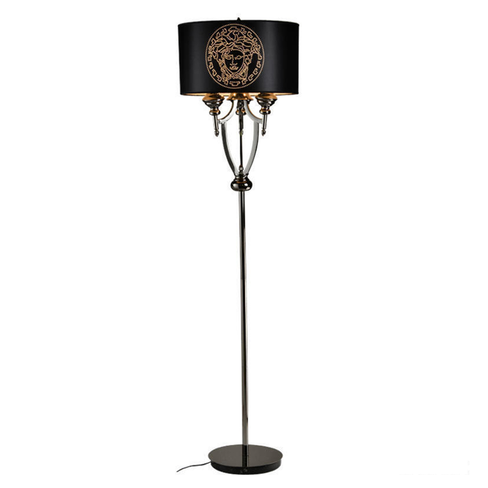 Modern decoration vintage luxury sculpture black and gold floor lamp