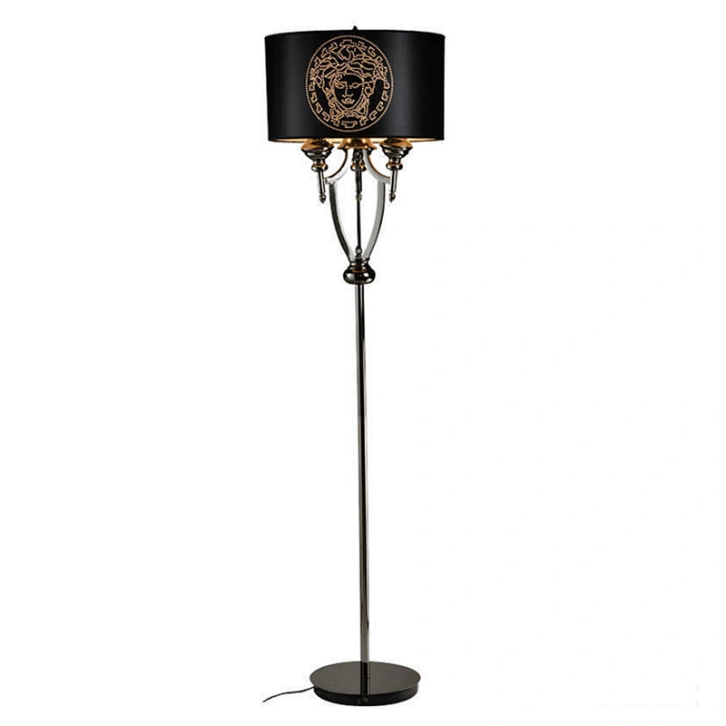 Modern decoration vintage luxury sculpture black and gold floor lamp