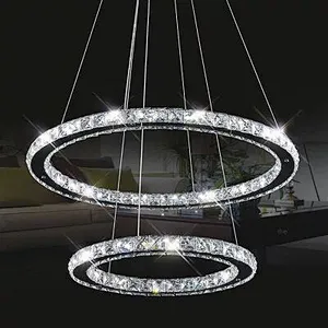 Modern hotel decorative lighting led round  crystal chandelier