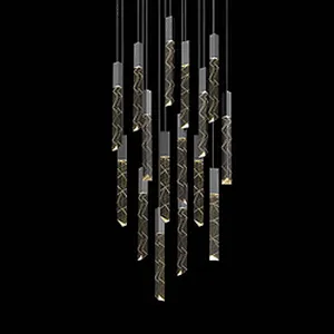 Modern  villa living room atmosphere crystal chandelier Nordic led drop light crystal pendant chandelier lights
