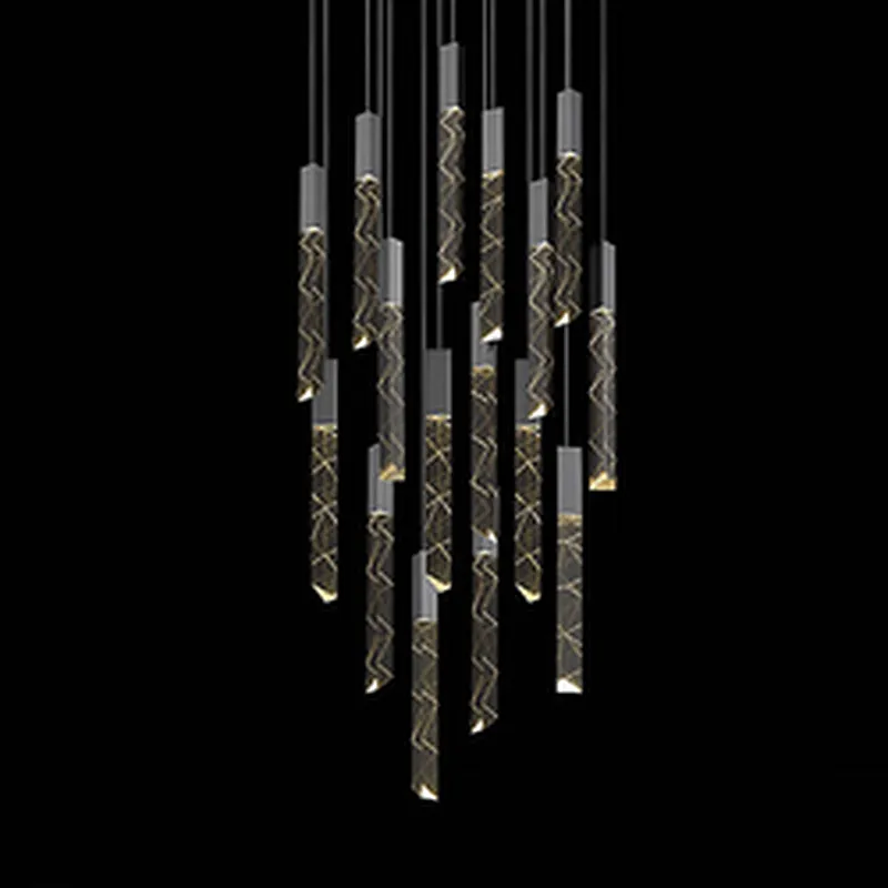 Modern  villa living room atmosphere crystal chandelier Nordic led drop light crystal pendant chandelier lights