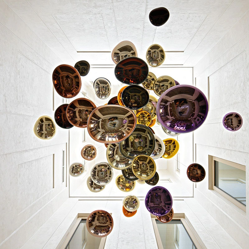 Modern hotel living room silver gold luxury glass ball chandelier