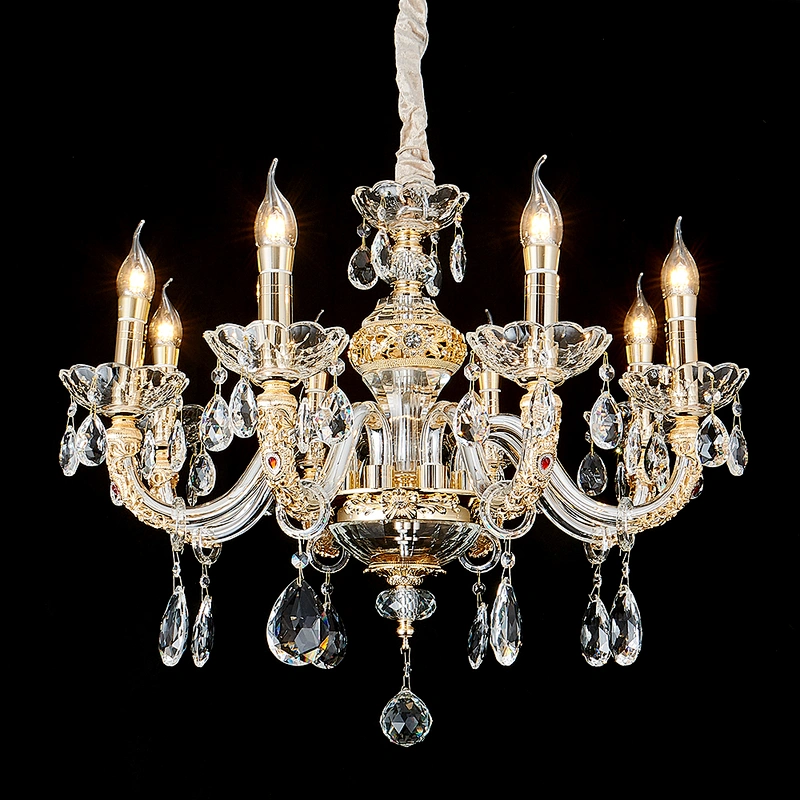Modern hotel lobby luxury lighting round stainless steel crystal chandelier pendant light