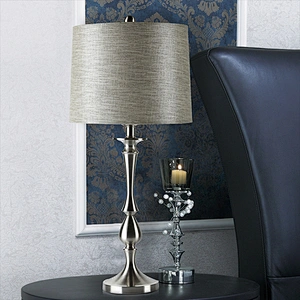 European style silver with fabric lamp shape