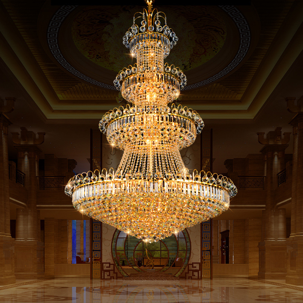 Large hotel lobby stair luxury crystal chandeliers used hotel chandelier from hotel