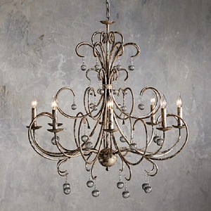 Customized hotel lobby restaurant atmosphere decorated with luxury chandeliers classical villas made of iron chandeliers