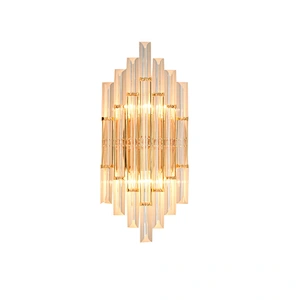 Modern Nordic garden corridor glass crystal luxury bedside wall lamp