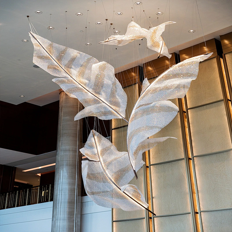 Modern Hotel Lobby Project Decorative Lighting Crystal Chandelier Lights