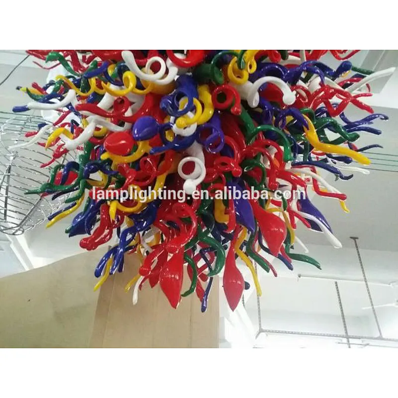 Hotel Decorative Murano Glass Hanging Broken Colour Chandeliers Pendant Lamp