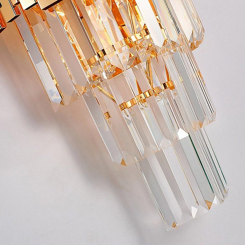 golden wall lights with k9 crystal stainless steel or  iron frame sconce