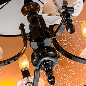 Pendant Lamp Modern Hotel Hanging Black Fabric + Iron + Crystal Contemporary Rebecca Lighting Ultraviolet Lamps Hotel,hotel 3200