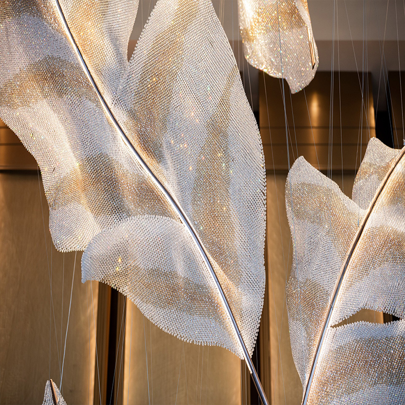 Modern Hotel Lobby Project Decorative Lighting Crystal Chandelier Lights