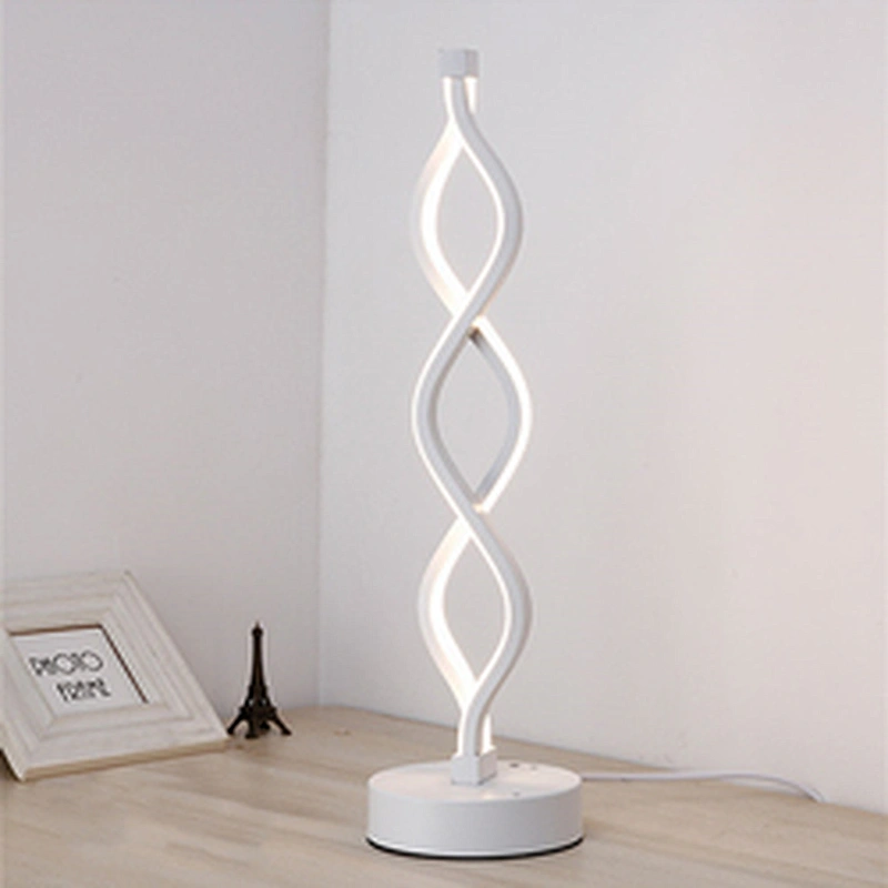 Modern creative bedside spiral night led reading desk light table lamp