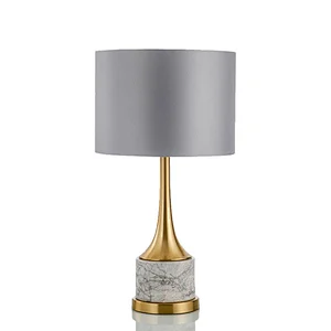 Creative iron marble cloth table lamp Hotel living room bedroom study bed light luxury desk lamp