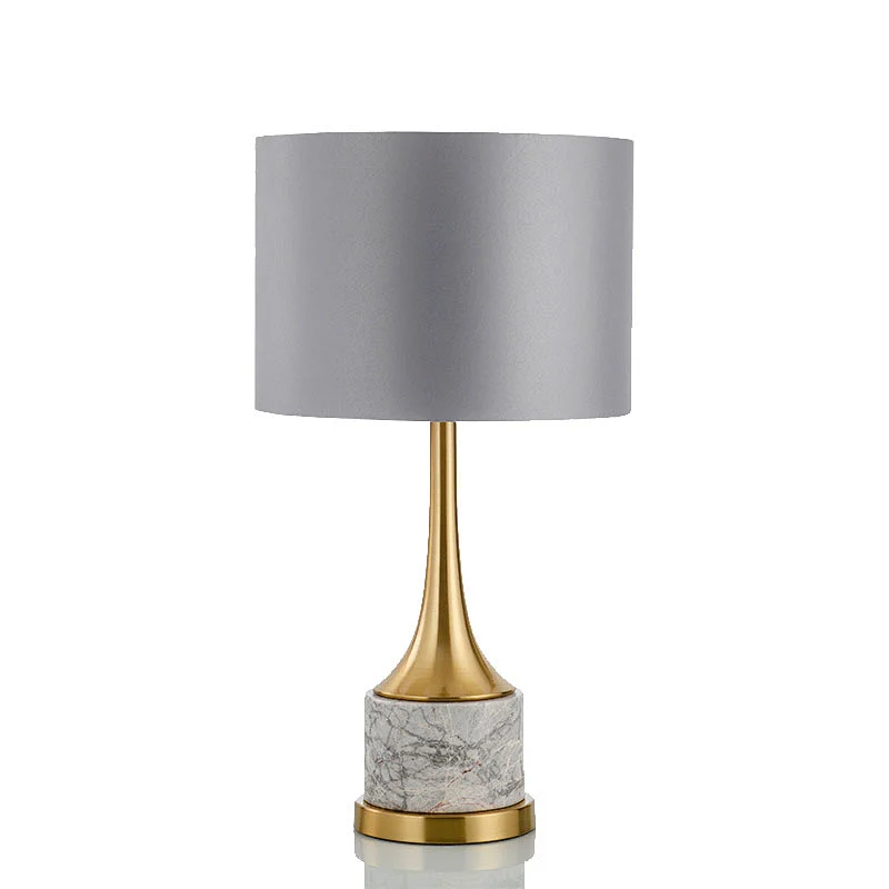 Creative iron marble cloth table lamp Hotel living room bedroom study bed light luxury desk lamp