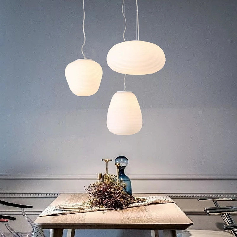 Nordic Simple Modern Round Glass Ball Pendant Lamp For Dining Room