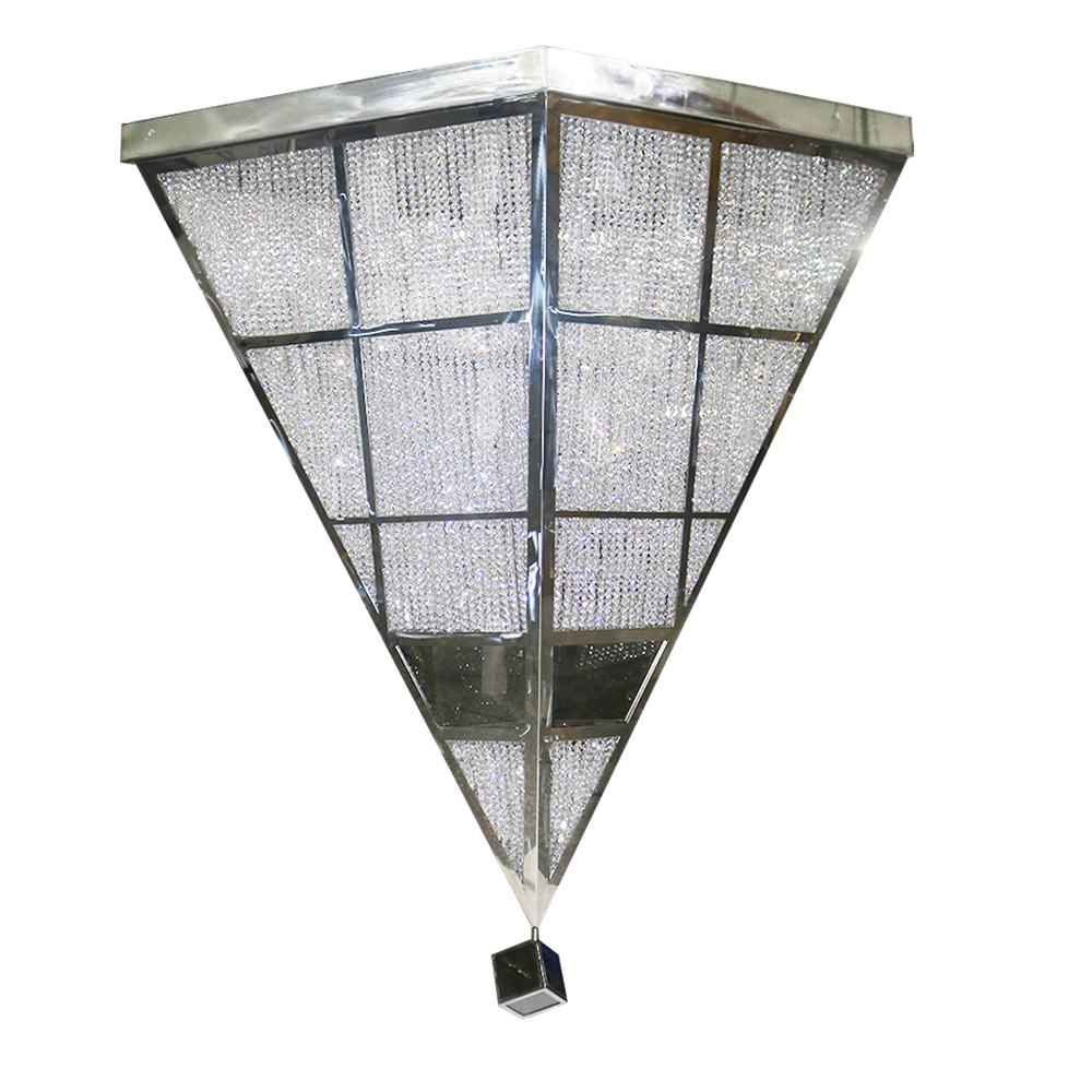 Customizable hotel project stainless steel k9 crystal chandelier ceiling light