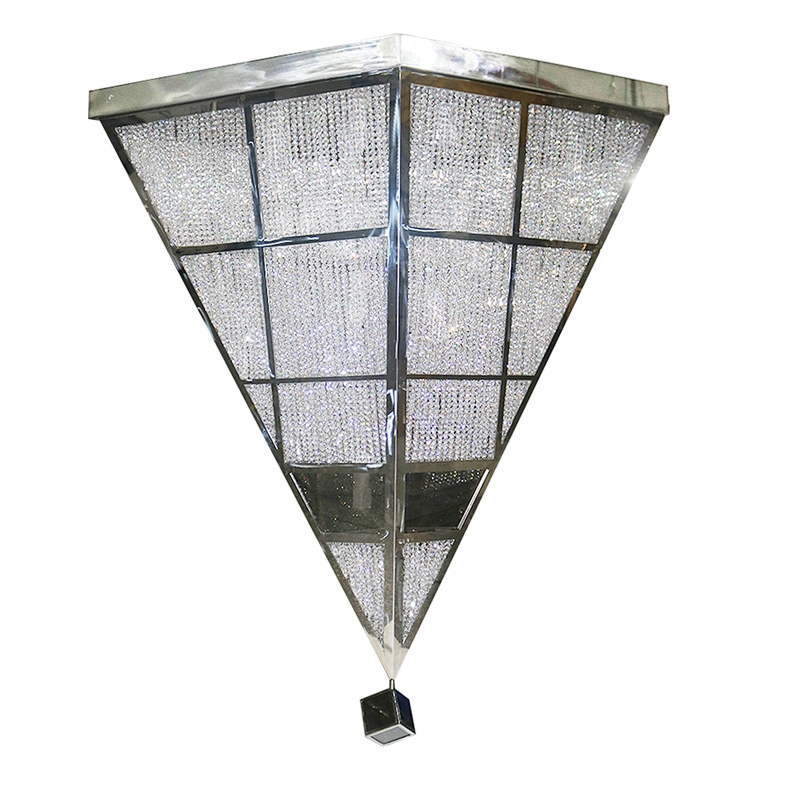 Customizable hotel project stainless steel k9 crystal chandelier ceiling light
