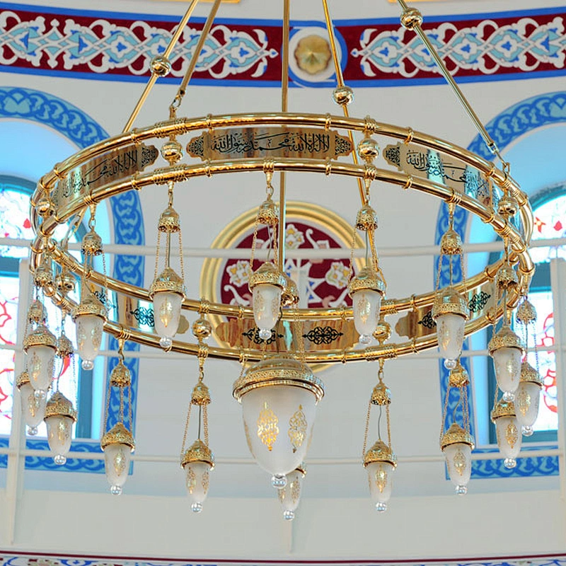 Morocco Lighting Crystal Chandelier Islamic Mosques Custom Designed Copper LED Aluminum 80 Hotel Traditional