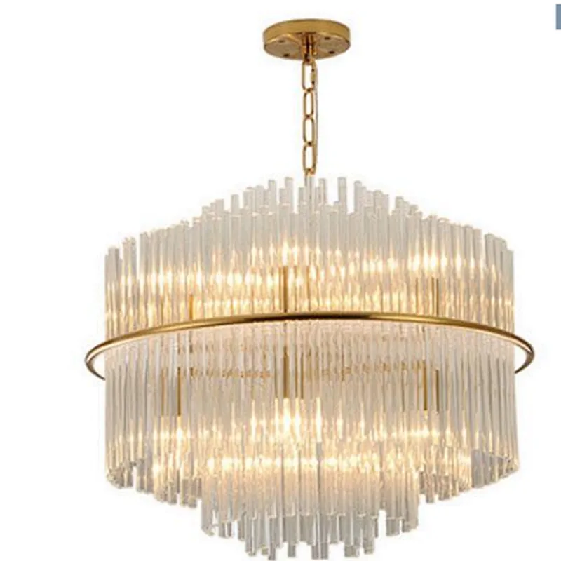 Modern crystal glass bar living room dining room bedroom round pendant lamp