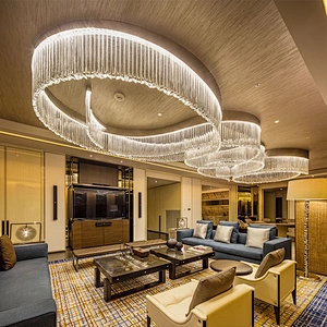 Customizable contract lighting large hotel lobby villa decoration luxury glass  chandeliers