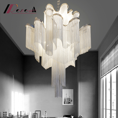 Modern Luxury Chandeliers Chain Led Ceiling Pendant Lights Creative Tassel Iron Contemporary Hotel,living Room 80 85-265V 2-year