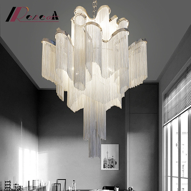 Modern Luxury Chandeliers Chain Led Ceiling Pendant Lights Creative Tassel Iron Contemporary Hotel,living Room 80 85-265V 2-year