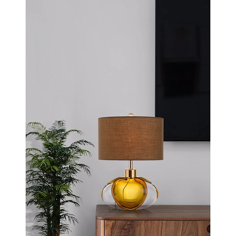 Modern Luxury Hotel Living Room Bedroom Bedside Table Lamp Seiko Glass Led Table Lamp