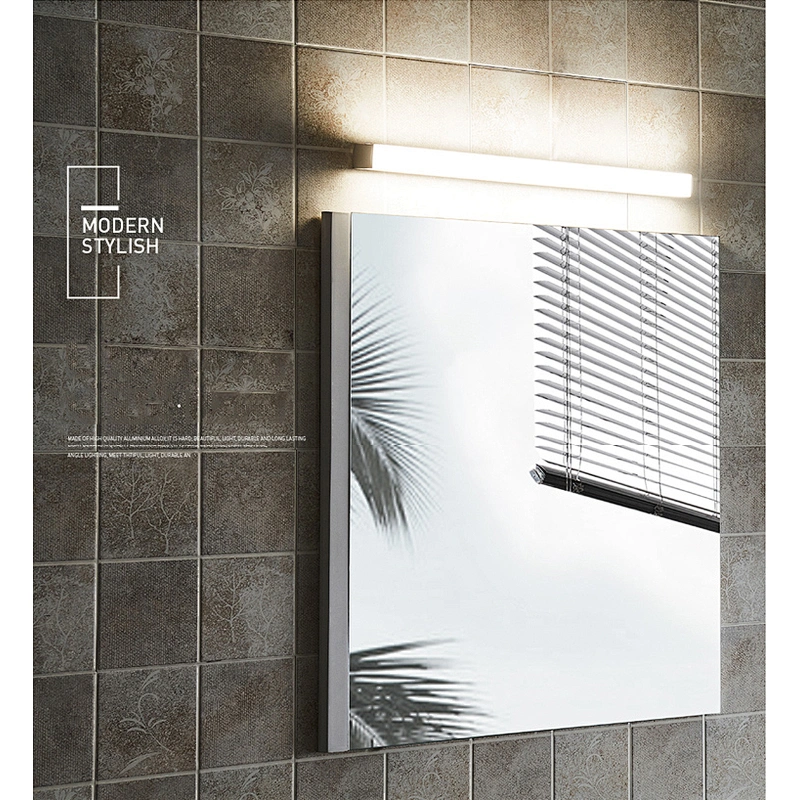 Custom Hotel Decor Stainless Steel Chromium Mirror Wall Light Atmospheric Glass Home Decor Hotel Bathroom Wall Lamp 15W/21W/30W