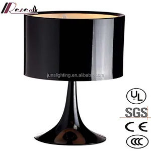 Simple Aluminium Shade Polished Black Led Table Lamps Modern Desk Lamp