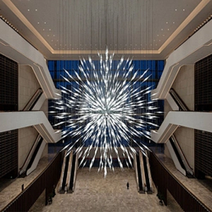 Customized Non-Standard Hotel Lobby Glass Chandelier Large Hotel Led Chandelier