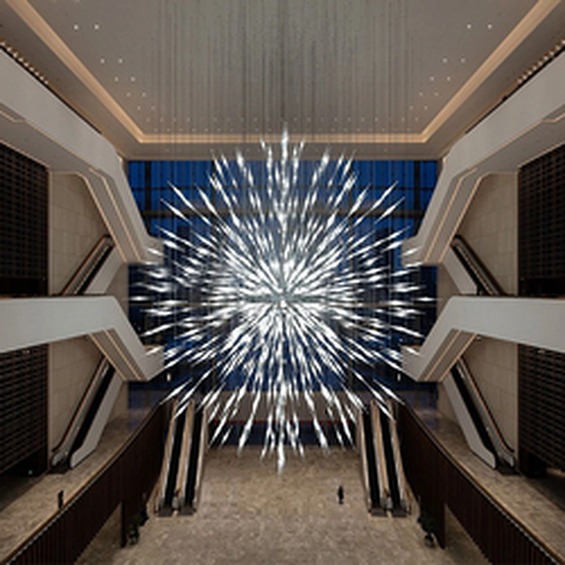 Customized Non-Standard Hotel Lobby Glass Chandelier Large Hotel Led Chandelier