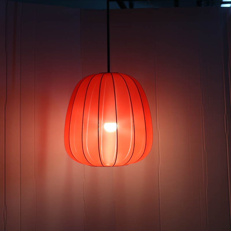 Chinese Traditional Style Red Paper Lantern Shape Shade Pendant Lamp Unique Lighting