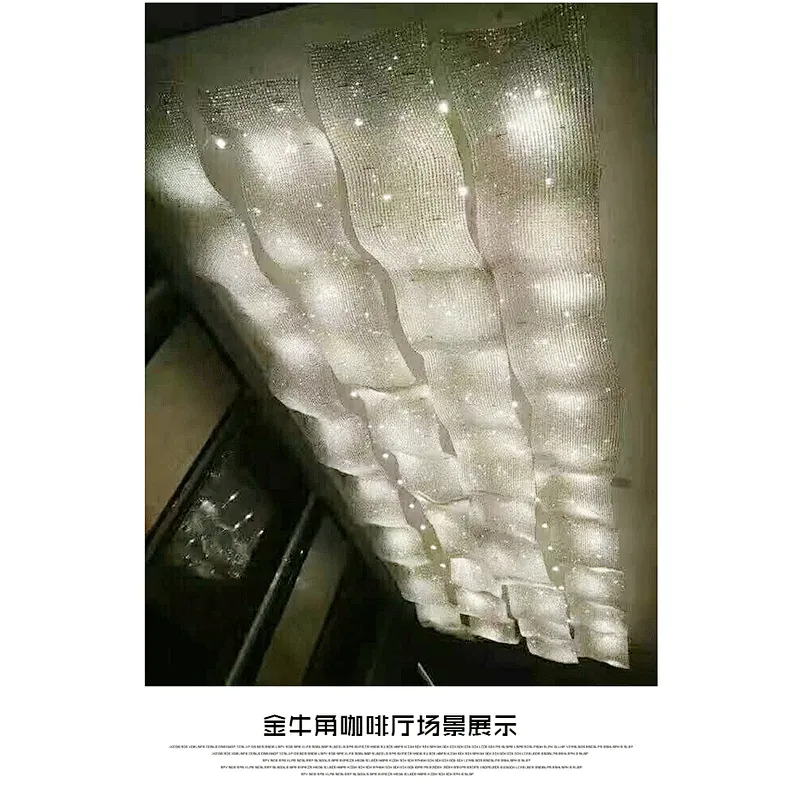 Modern clubhouse creative weaving pineapple pearl fishnet crystal chandelier