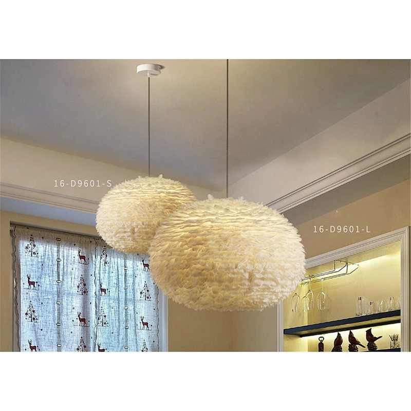 Modern nordic dandelion white goose feather pendant lamp