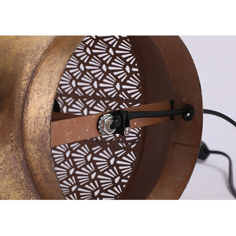 Bronze  iron LED lamp retro Moroccan etched table lamp  home  hotel light decoration