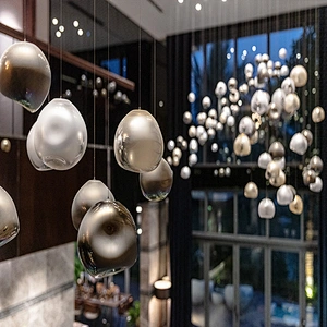 Modern design project hotel lobby dining room glass luxury chandelier
