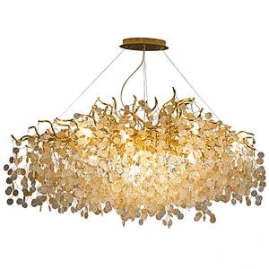 Villa Crystal Chandelier Round Dining Lamp For Living Room