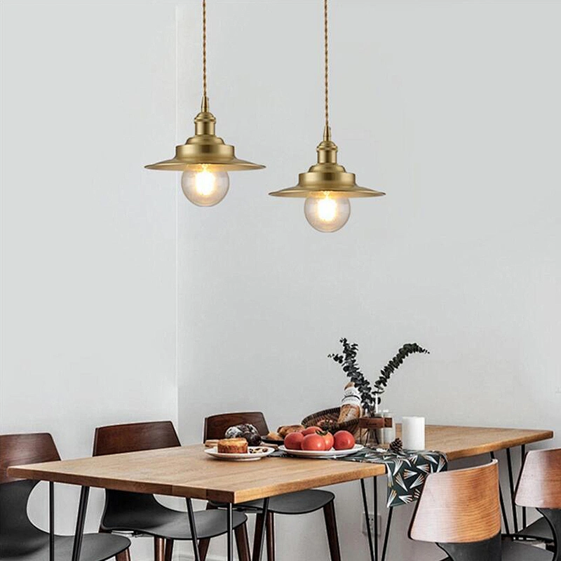 Modern Dome Kitchen Dining Lighting Brass Light Pendant Lights Gold Copper European Residential