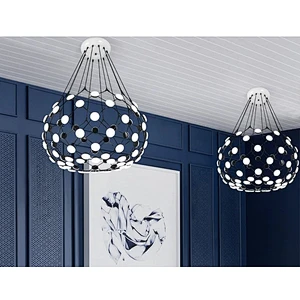 Modern White And Black Net Pendant Light Acrylic White Oval Led Pendant Lighting