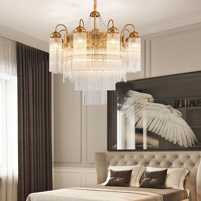 Modern decorative brass glass luxury lighting crystal chandelier with CE,ROHS certificate