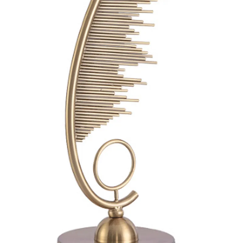 Bronze Feather Table Lamp Gold Hotel Villa Iron Classic American Five-star Art Carton 3 Years Plating Chrome+ Gold + Black 1pcs
