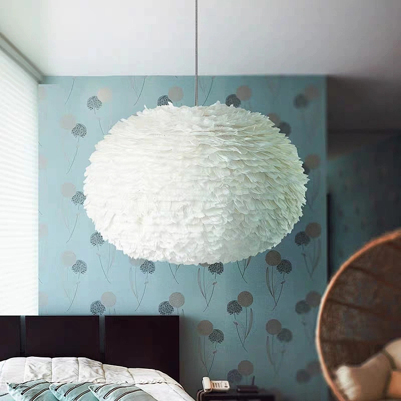 Modern nordic dandelion white goose feather pendant lamp