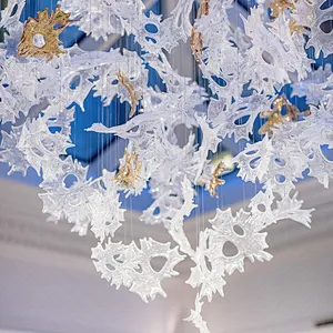 Modern design luxury glass chandeliers pendant lights Custom large hotel lobby chandelier lighting