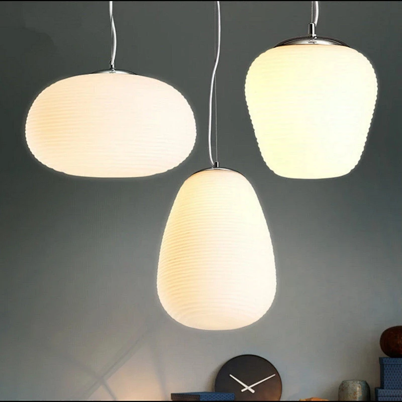 Nordic Simple Modern Round Glass Ball Pendant Lamp For Dining Room