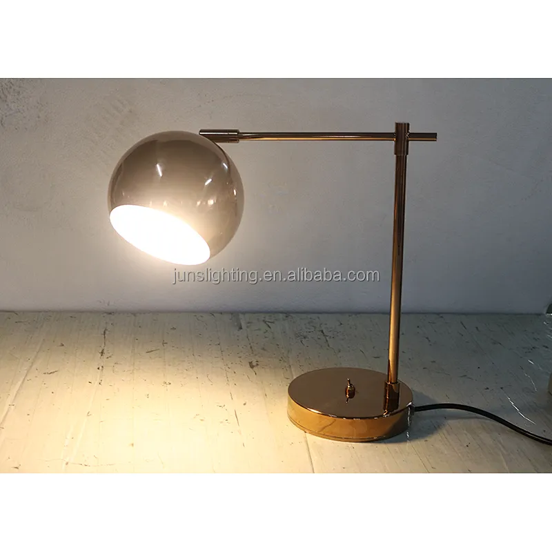 New Design Copper Finish E27 Holder 360 Degree Rotatable Bedside Table Lamp