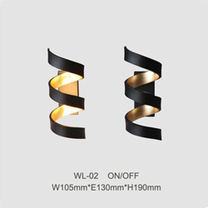 Modern Nordic Design Spiral Aluminum Black With Gold Led Pendant Lamps